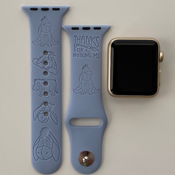 Eeyore Monogram Engraved Apple Watch Band | 24 Colors | 38mm 40mm 41mm 42mm 44mm 45mm 49mm | Personalized Apple Watch Strap