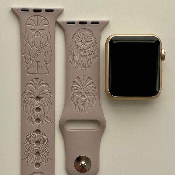 Chewbacca Engraved Apple Watch Band | 24 Colors | 38mm 40mm 42mm 44mm 45mm 49mm | Personalized Apple Watch Strap