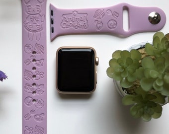 Animal Crossing Engraved Apple Watch Band | 24 Colors | 38mm 40mm 42mm 44mm 45mm 49mm | Personalized Apple Watch Strap