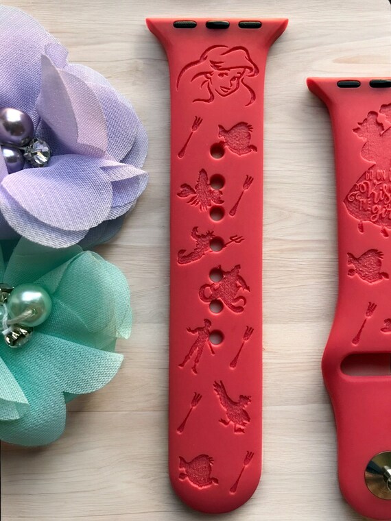The Little Mermaid ariel Engraved Apple Watch Band 24 Colors 38mm 40mm 41mm 42mm 44mm 45mm 49mm Personalized Apple Watch Strap Etsy
