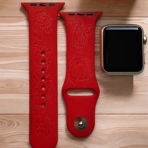Cruella de Vil Engraved Apple Watch Band, 24 Colors, 38mm 40mm 41mm 42mm 44mm 45mm 46mm 49mm, Personalized Apple Watch Strap
