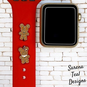 Mickey and Minnie Gingerbread Watch Band Charm, Magic Band, Fitness Tracker