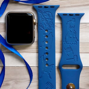 Thor Inspired Engraved Apple Watch Band, 24 Colors, 38mm 40mm 41mm 42mm 44mm 45mm 46mm 49mm, Personalized Apple Watch Strap