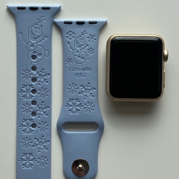 Olaf Engraved Apple Watch Band | 24 Colors | 38mm 40mm 41mm 42mm 44mm 45mm 49mm | Personalized Apple Watch Strap