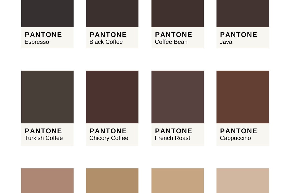 But First Coffee Pantone Coffee Colors Printable Wall Art Etsy