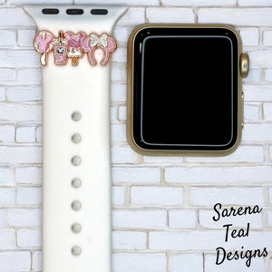 Pink Mickey Balloon and Snacks Watch Band Slider Charm, Magic Band, Fitness Tracker