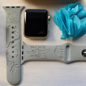 Dumbo Inspired Engraved Apple Watch Band, 24 Colors, 38mm 40mm 41mm 42mm 44mm 45mm 46mm 49mm, Personalized Apple Watch Strap