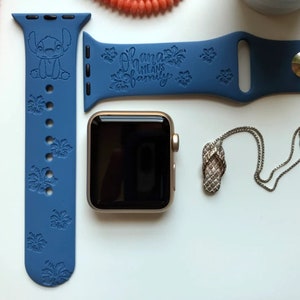 Lilo & Stitch Engraved Apple Watch Band | 24 Colors | 38mm 40mm 41mm 42mm 44mm 45mm 49mm | Personalized Apple Watch Strap