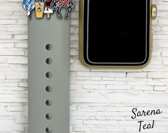 Encanto deslizante de la banda del reloj con globos y bocadillos de Mickey azul, banda mágica, rastreador de ejercicios