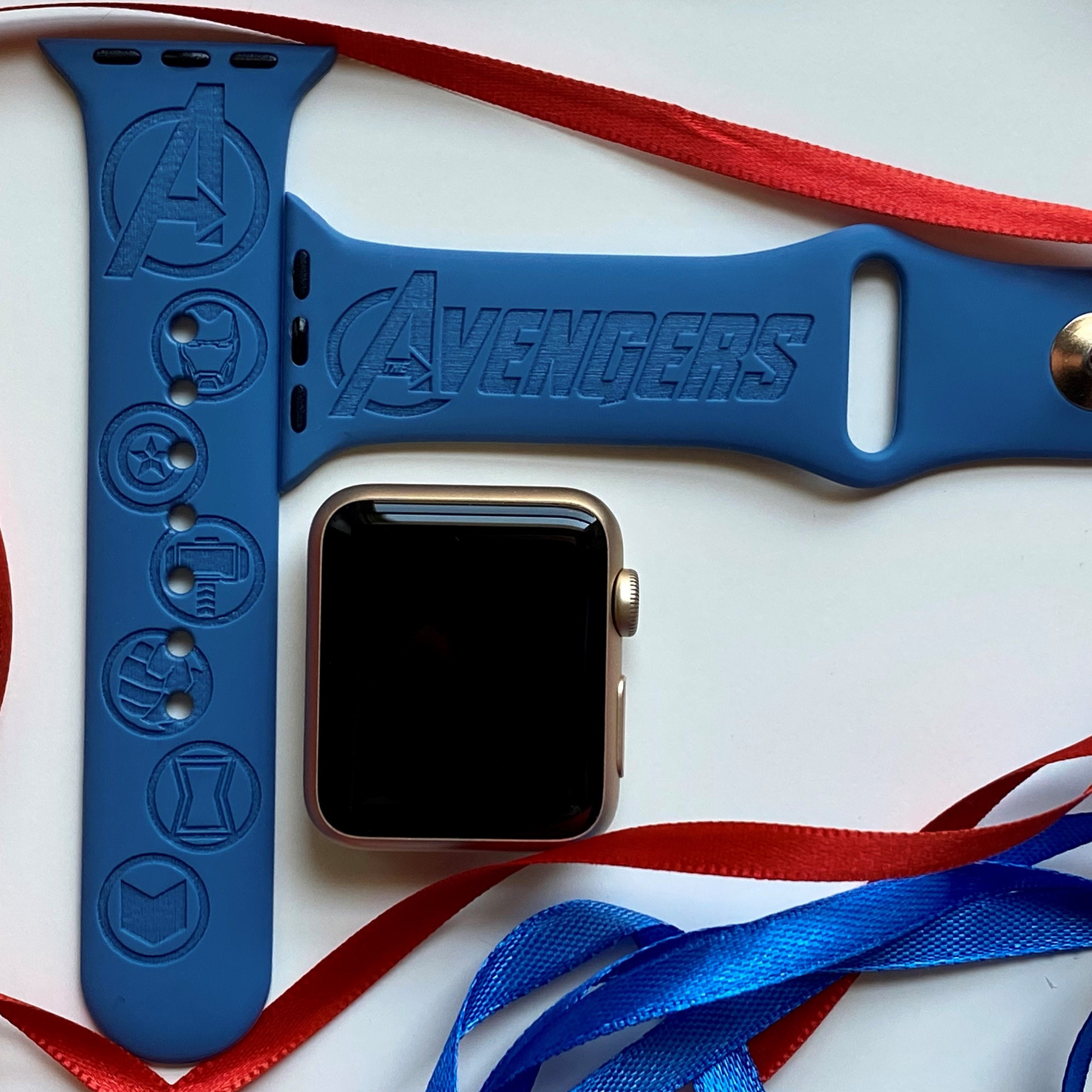 Marvel Super Hero Silicone Strap For GT4 Apple watch band 44mm