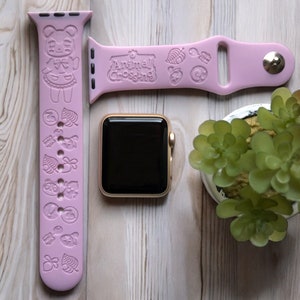 Animal Crossing Apple Watch Armband mit Gravur, Beliebiger Charakter, 24 Farben, 38 mm 40 mm 41 mm 42 mm 44 mm 45 mm 46 mm 49 mm, personalisiertes Apple Uhrenarmband