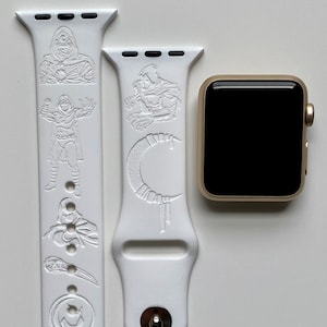 Moon Knight Themed Engraved Apple Watch Band, 24 Colors, 38mm 40mm 41mm 42mm 44mm 45mm 46mm 49mm, Personalized Apple Watch Strap