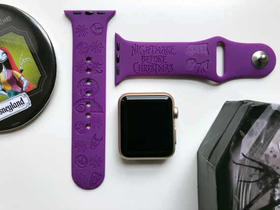The Nightmare Before Christmas Engraved Apple Watch Band 24 Colors