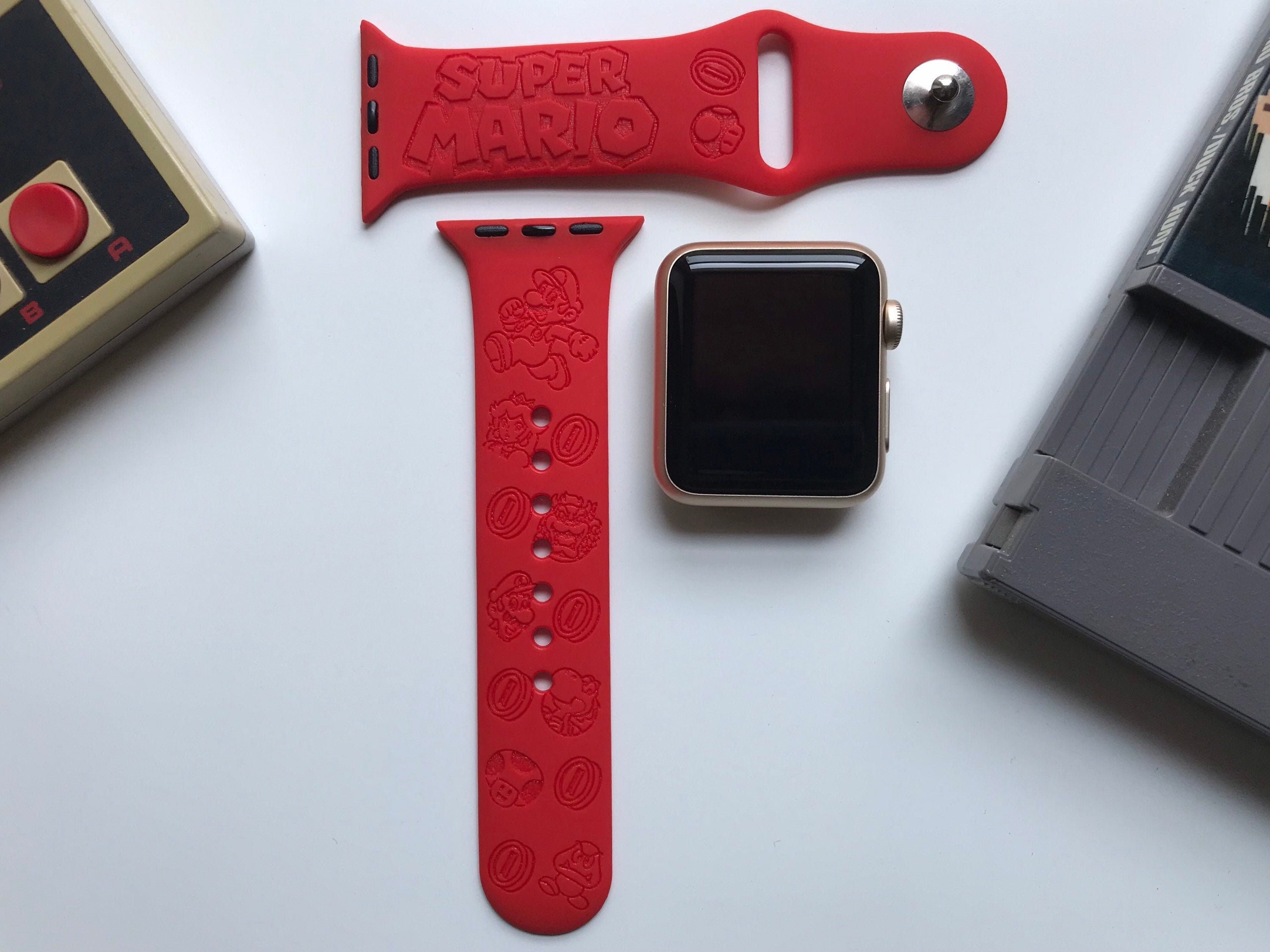 Super Mario Engraved Apple Watch Band 24 Colors 38mm 40mm 41mm 42mm 44mm  45mm 49mm Personalized Apple Watch Strap - Etsy Singapore