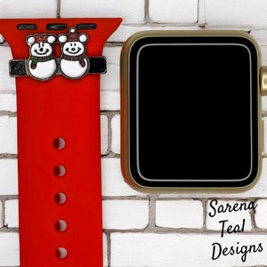 Mickey and Minnie Snowman Watch Band Slider Charm, Magic Band, Fitness Tracker
