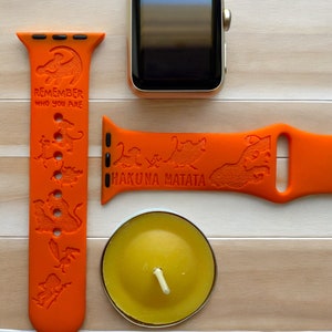 Lion King &#39;Simba&#39; Engraved Apple Watch Band, 24 Colors, 38mm 40mm 41mm 42mm 44mm 45mm 46mm 49mm, Personalized Apple Watch Strap