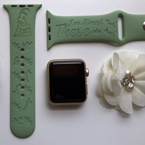 Princess and the Frog Monogram Engraved Apple Watch Band | 24 Colors | 38mm 40mm 41mm 42mm 44mm 45mm 49mm | Personalized Apple Watch Strap