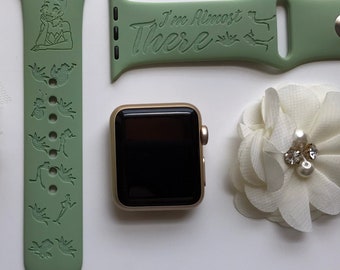 Princess and the Frog Monogram Engraved Apple Watch Band | 24 Colors | 38mm 40mm 41mm 42mm 44mm 45mm 49mm | Personalized Apple Watch Strap