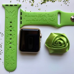 Tinker Bell Engraved Apple Watch Band | 24 Colors | 38mm 40mm 41mm 42mm 44mm 45mm 49mm | Personalized Apple Watch Strap