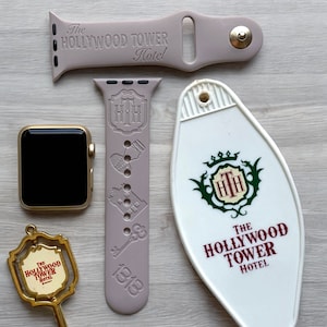 Tower of Terror Engraved Apple Watch Band, 24 Colors, 38mm 40mm 41mm 42mm 44mm 45mm 46mm 49mm, Personalized Apple Watch Strap