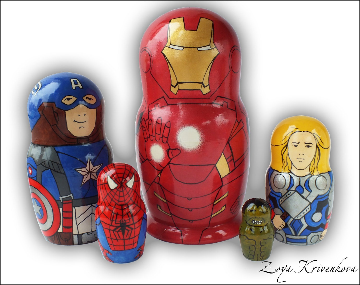 Nesting doll Marvel comics Avengers Superhero Geek Gift Etsy