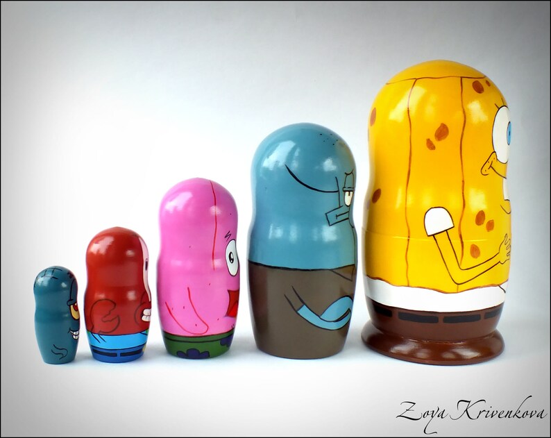 Nesting doll Matryoshka SpongeBob SquarePants 5 Etsy