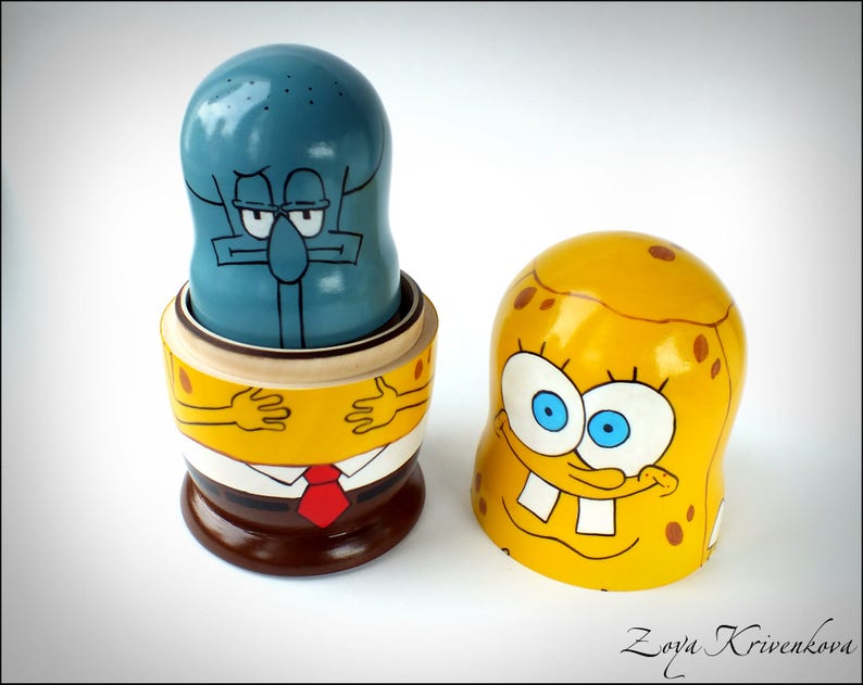 Nesting doll Matryoshka SpongeBob SquarePants 5 Etsy