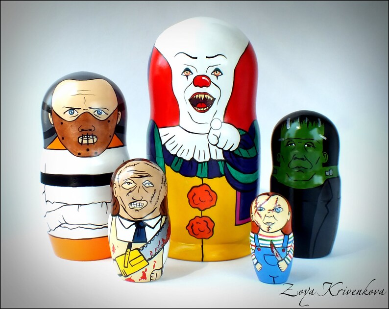 Nesting doll Horror Movie Villains Geek Gift Matryoshka Etsy