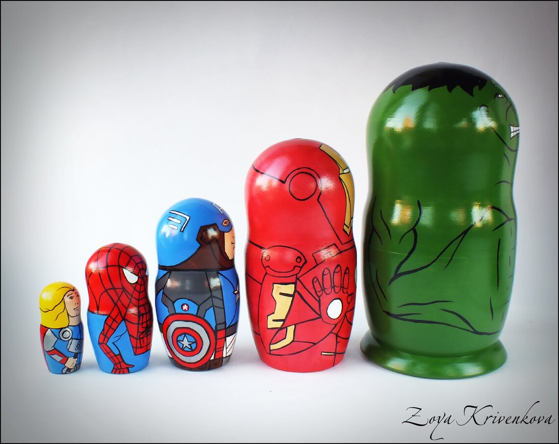 Nesting Doll Marvel Comics Avengers Superhero Geek Gift Etsy