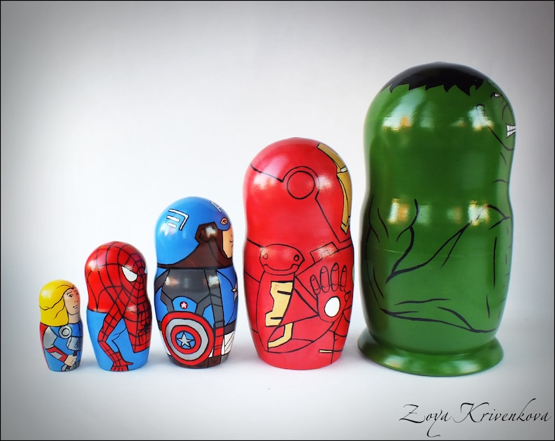Nesting Doll Marvel Comics Avengers Superhero Geek Gift Etsy