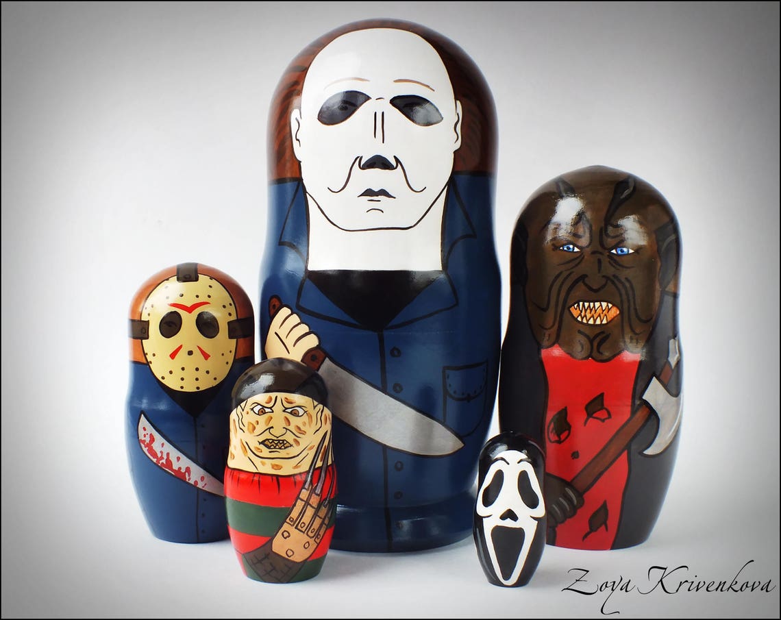 Nesting doll Horror Movie Villains Matryoshka Halloween 5pcs Etsy