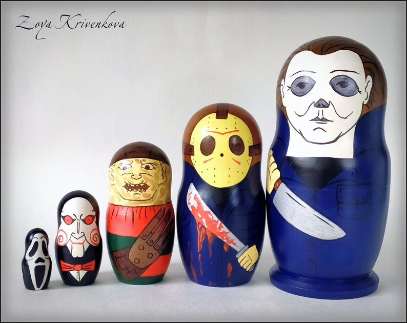 Nesting doll Horror Movie Villains Geek Gift Matryoshka Etsy