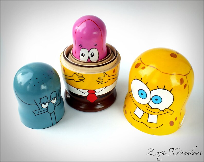 Nesting doll Matryoshka SpongeBob SquarePants 5 Etsy