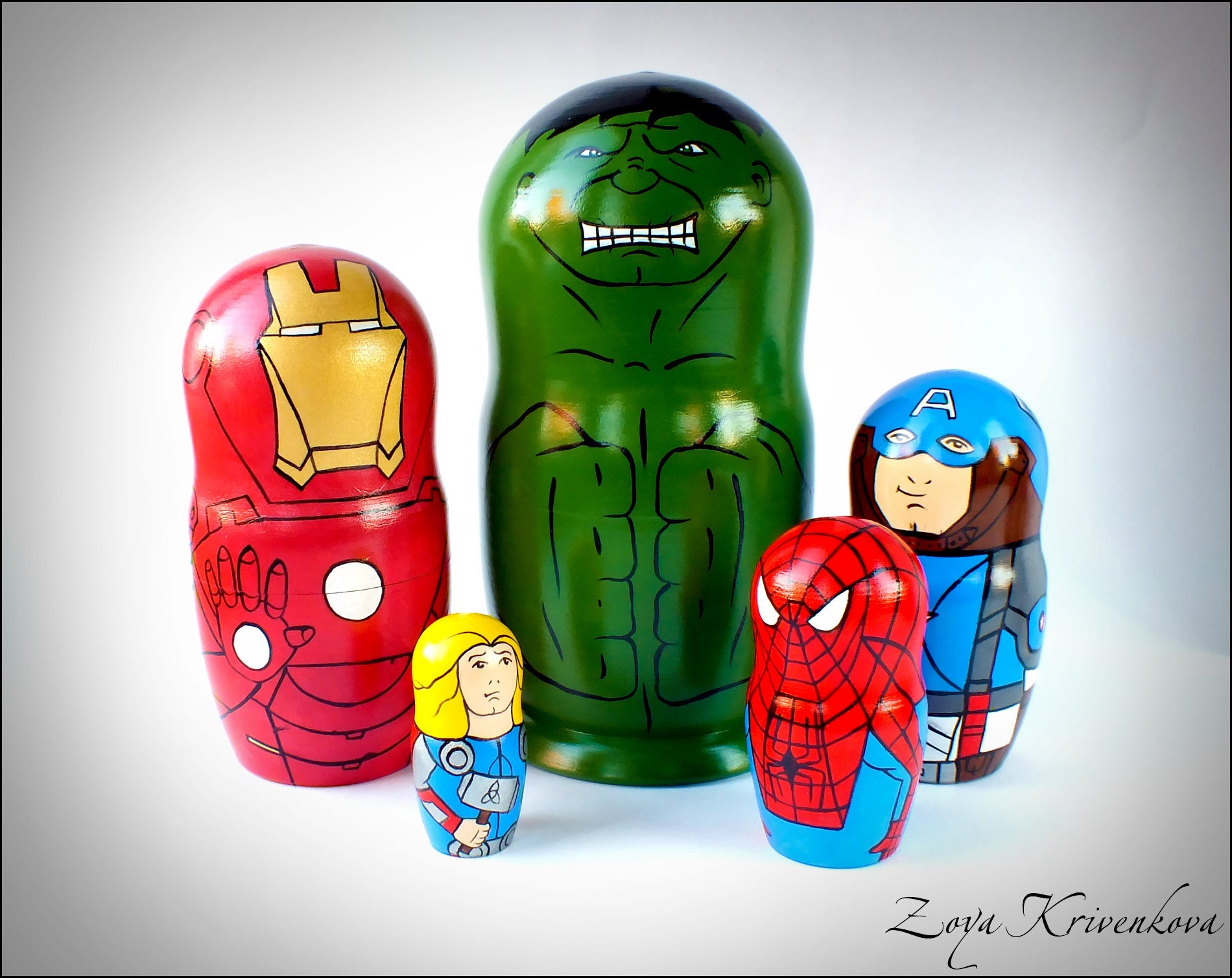 Nesting doll Marvel comics Avengers Superhero Geek Gift Etsy