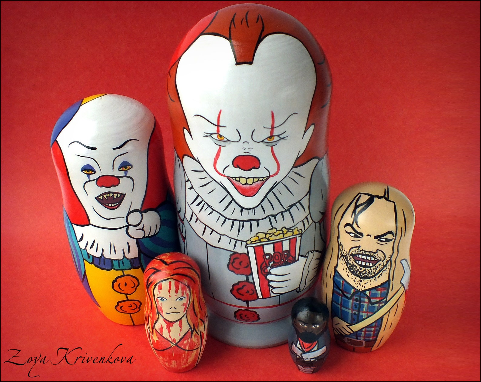 Nesting doll Horror Movie Geek Gift Matryoshka Halloween 5pcs Etsy