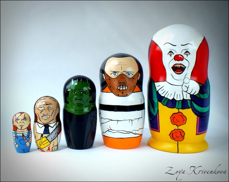 Nesting doll Horror Movie Villains Geek Gift Matryoshka Etsy
