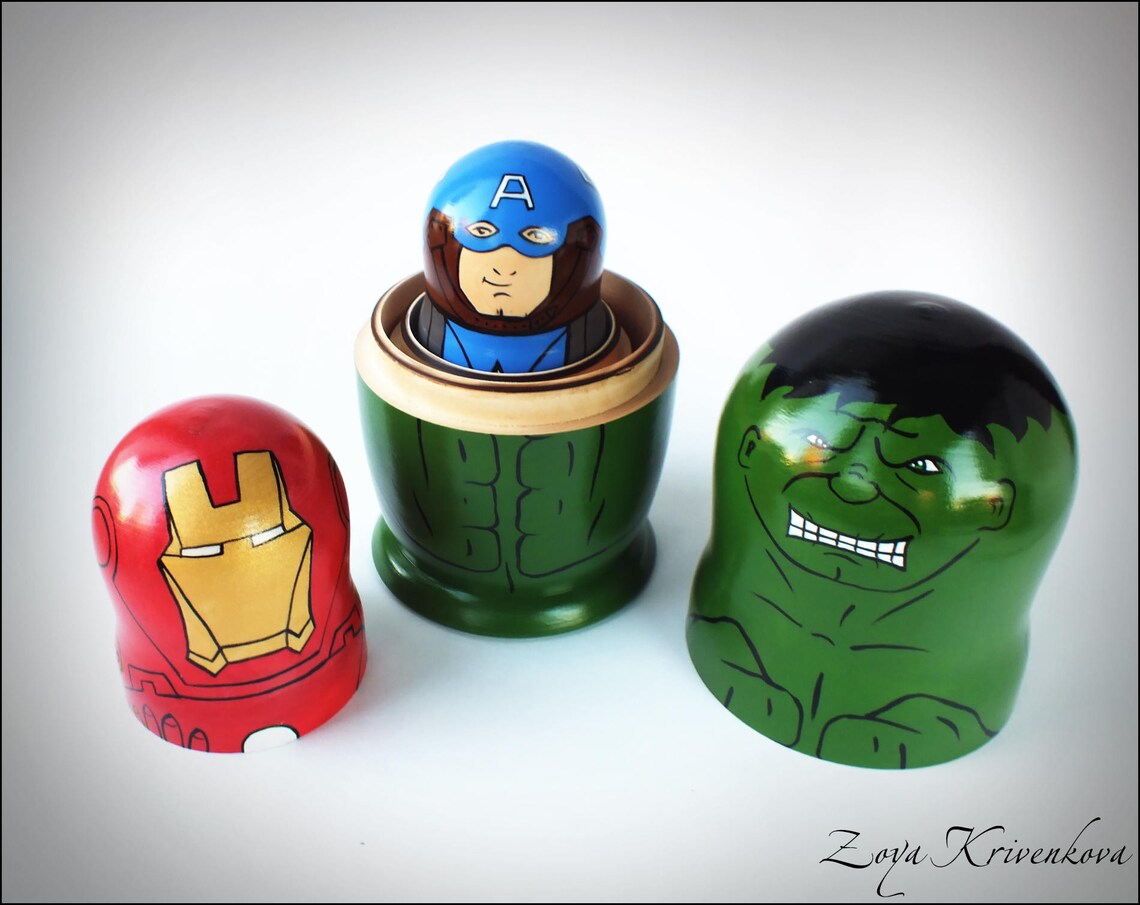 Nesting Doll Marvel Comics Avengers Superhero Geek Gift Etsy