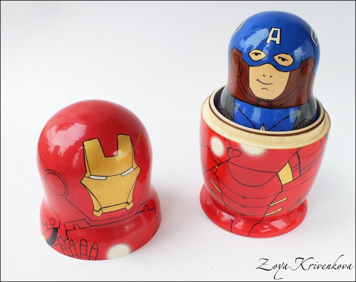 Nesting doll Marvel comics Avengers Superhero Geek Gift Etsy
