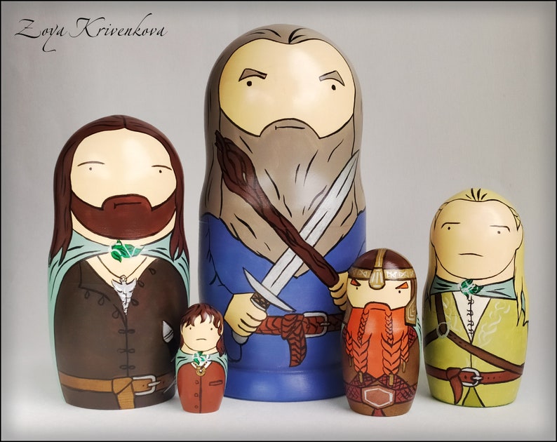 Nesting Doll the Lord of the Rings Geek Gift 5pcs Matryoshka Etsy