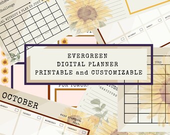Beautiful and Comprehensive Printable PLANNER PAGES - Sunflowers