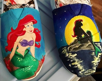 Little Mermaid Handpainted Canvas Shoes