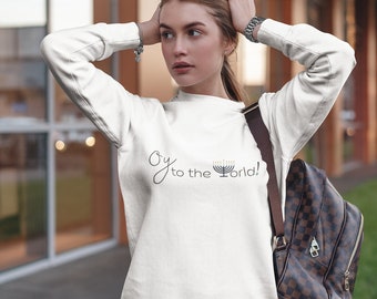 Oy to the World! Hanukkah Holiday Unisex Heavy Blend Hooded Sweatshirt