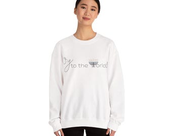Oy to the World! Hanukkah Holiday Unisex Heavy Blend Crewneck Sweatshirt