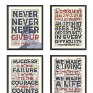 8x10 Jpegs, DIGITAL DOWNLADS, Printables - Winston Churchill Quotes Home Wall Decor