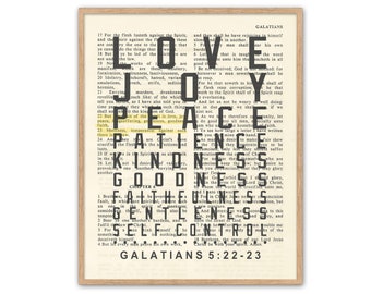 Fruit of the Spirit Vintage Bible Verse Art Print or Canvas