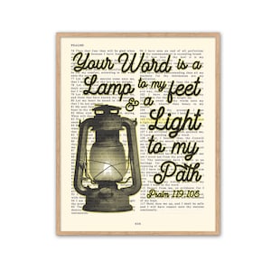 May include: A vintage-style image of a lantern with the text "Your Word is a Lamp to my feet & a Light to my Path" and the scripture reference "Psalm 119:105".