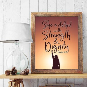She is clothed with Strength and Dignity - Proverbs 31:25 Bible Verse Photography PRINT or CANVAS, woman christian gift, All Sizes