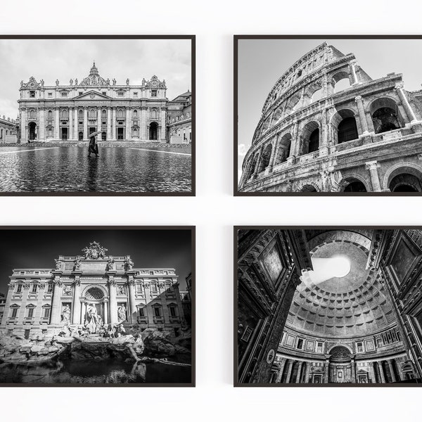 16x20 Jpegs, DIGITAL DOWNLOADs - Printables -Vintage Rome Italy Photography, Set of 4, Italian Home Wall Art Decor