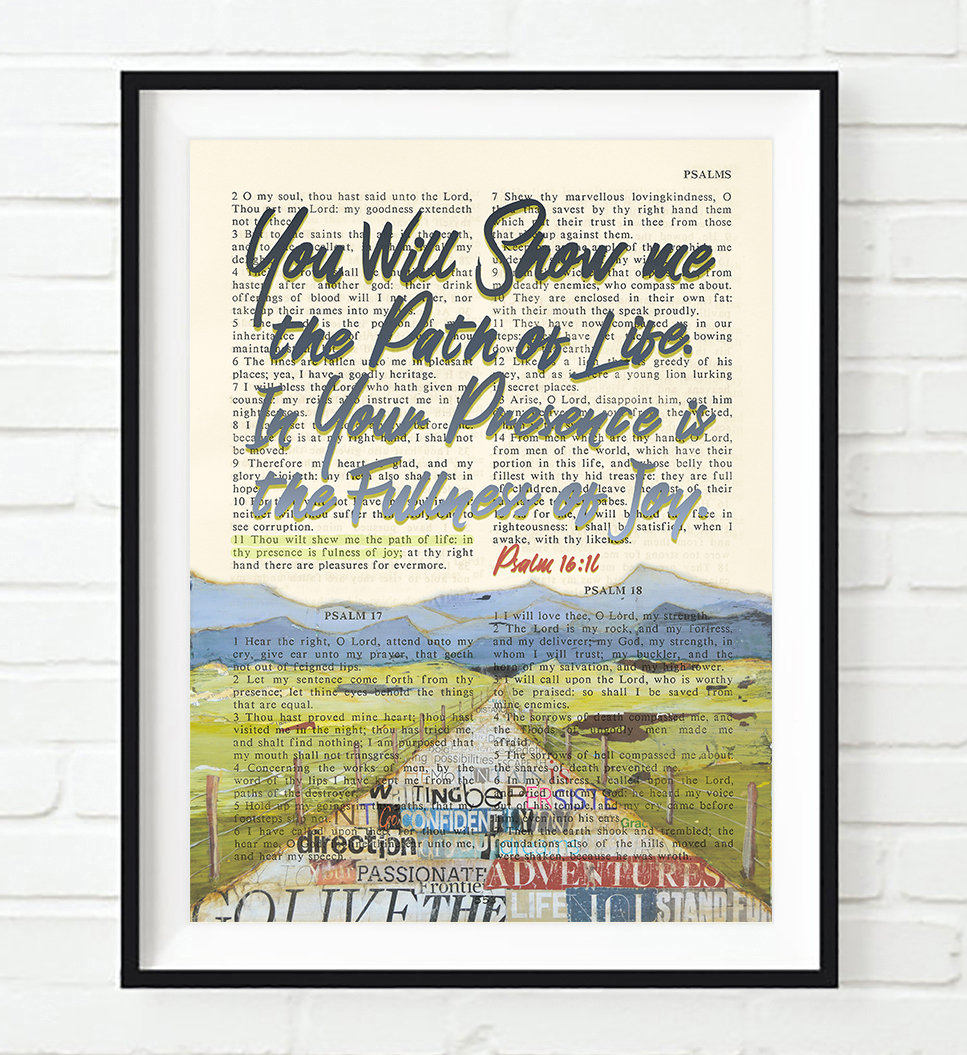 Psalm 16:11 Bible Verse Art Print – Vintage Scripture Canvas - Etsy