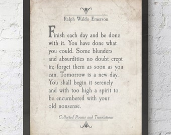 Ralph Waldo Emerson Quote Art Print – Inspirational Literary Gift